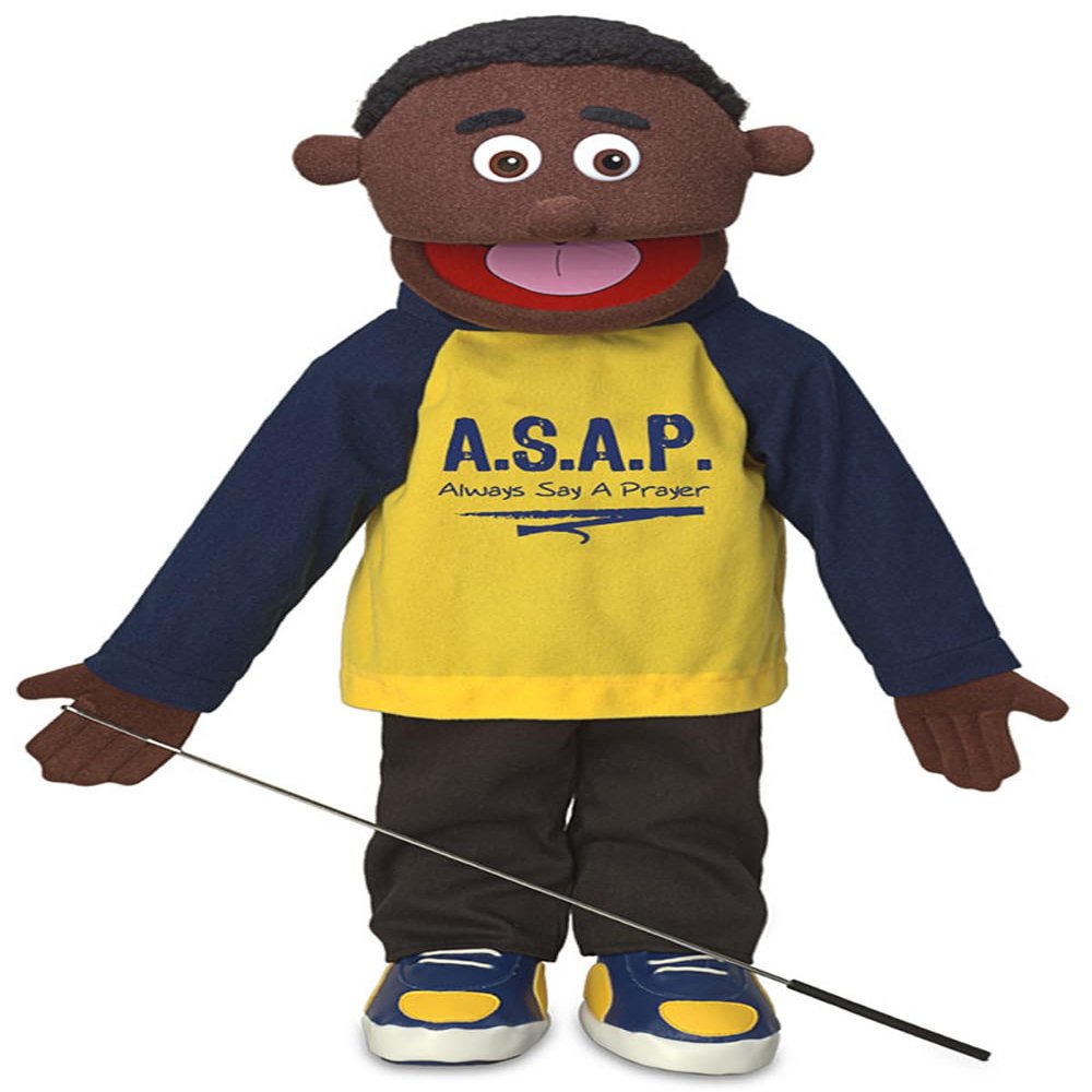 25" Always Say A Prayer, Black Boy, Full Body, Christian Ministry Puppet