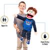 25" God Answers Prayers, Peach Boy, Full Body, Christian Ministry Puppet view 2