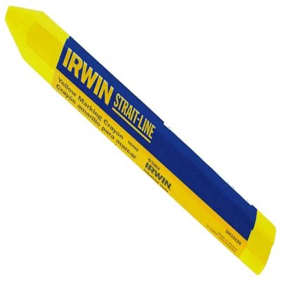 12 Pack Irwin 66406 Strait-Line 4-1/2" Yellow Marking Lumber Crayons