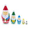 5 pcs/ 5.5" Santa Wooden Christmas Nesting Dolls view 1