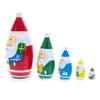 5 pcs/ 5.5" Santa Wooden Christmas Nesting Dolls view 4