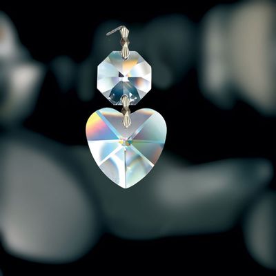 Crystal Accent Octagon with Crystal Heart Chrome
