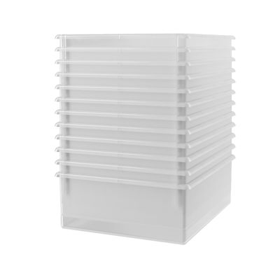 Foundations Clear Plastic Storage Containers for Changing Tables and Diaper Organizers, Perfect to Use for Daycare Centers and Residential Purposes, Easy to Stack and Store (12 Pack)