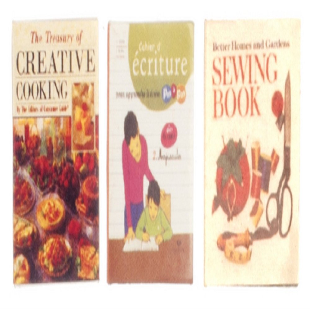 Dollhouse Miniature 1:12 Scale 3 Pc Books with Pages SET #G8333