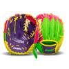 Franklin Sports Teeball Recreational Series Fielding Right Hand Glove with Baseball, 9.5-Inch, Purple/Lime/Pink/Yellow view 3