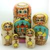 Gifts Church Nesting Dolls Wood Burned Hand Carved Hand Painted 5 piece DOLL Set / 7" H view 1