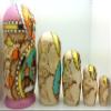 Gifts Church Nesting Dolls Wood Burned Hand Carved Hand Painted 5 piece DOLL Set / 7" H view 3