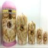 Gifts Church Nesting Dolls Wood Burned Hand Carved Hand Painted 5 piece DOLL Set / 7" H view 4