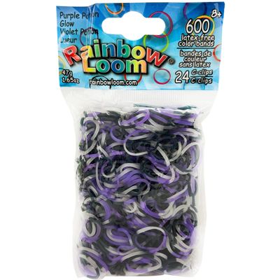 Rainbow Loom GLOW in the Dark Collection: Purple Potion Rubber Bands with 24 C-Clips (600 Count)