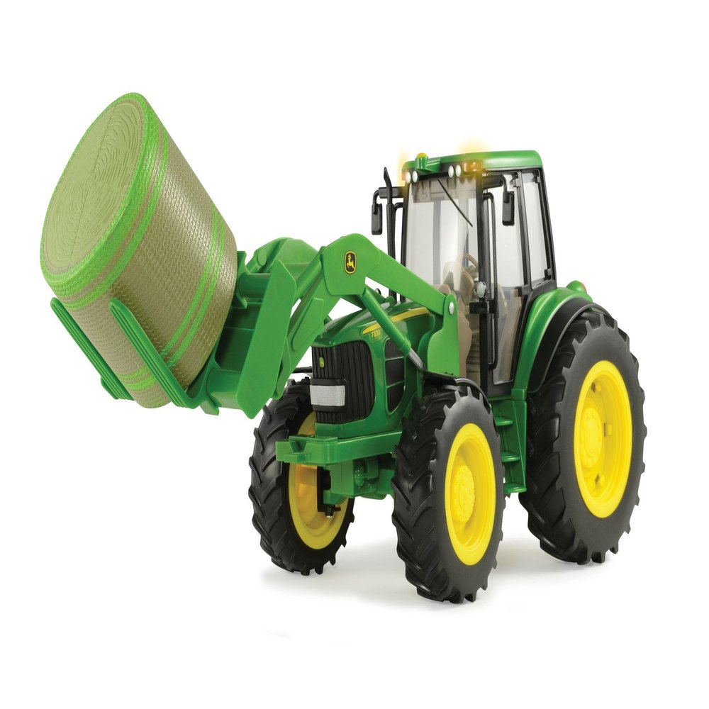 TOMY John Deere Big Farm 7330 Vehicle with Front Bale Mover and Bale