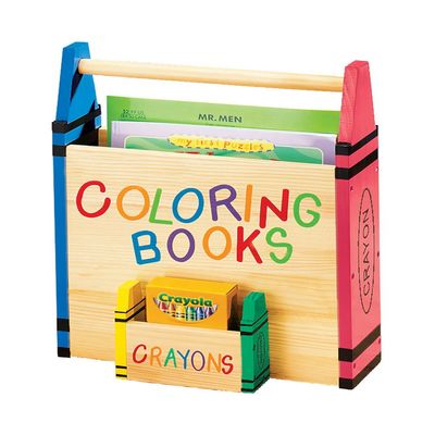 Fox Valley Traders Coloring Book Caddy - Coloring Book Organizer with Crayon Storage  Book Carrier  Tote
