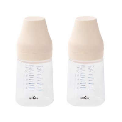 Spectra - Wide Neck Baby Bottles - Compatible with Spectra Breast Milk Pump Flanges (Pack of 2)