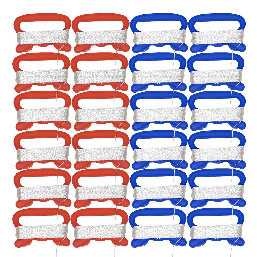 In the Breeze 3418 10 LB x 100' Twisted Kite Line - 24 Pieces; Bulk Kite Winders for Class Projects, Summer Camps, Group Activites