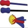 Paul Gnther 1551 - Throwing Game Zooom Rocket, Whistling Rocket Game with Slingshot Handle for 1-2 People, Flight Range up to 30 m, Great Outdoor Fun for Children from 6 Years view 1