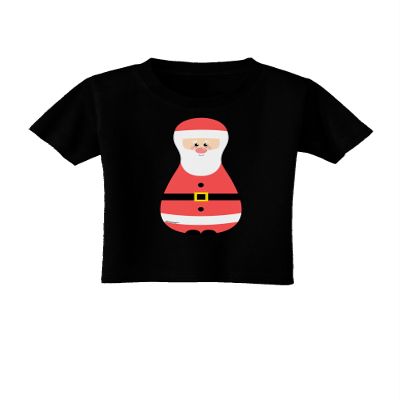 TOOLOUD Cute Santa Matryoshka Nesting Doll - Christmas Toddler T-Shirt Dark Black - 2T