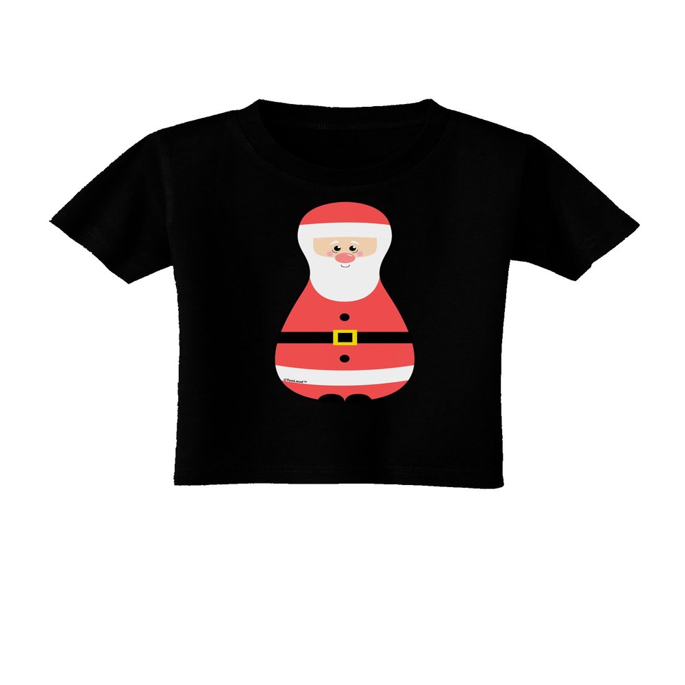 TOOLOUD Cute Santa Matryoshka Nesting Doll - Christmas Toddler T-Shirt Dark Black - 3T