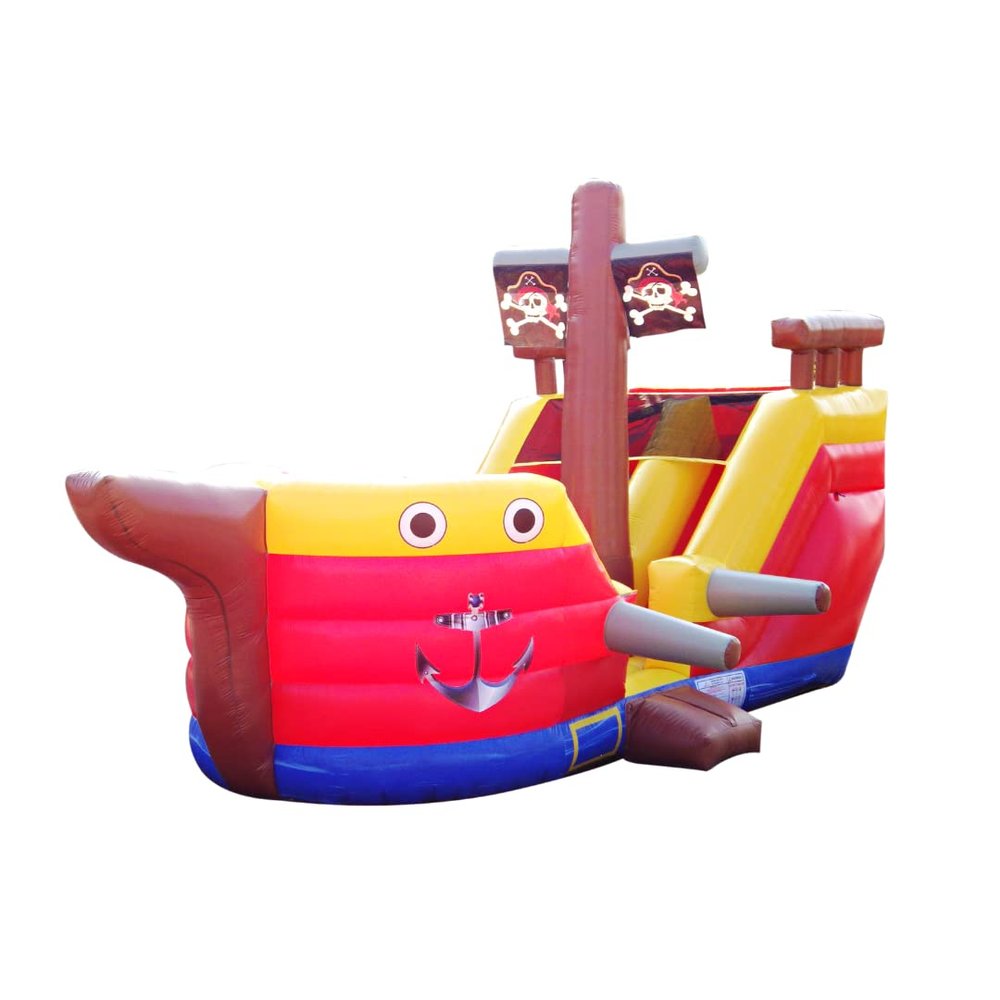JumpOrange 15 Pirate Ship Commercial Grade Bounce House Water Slide for Kids and Adults (with Blower), Outdoor Indoor, Wet Dry Use, Big Inflatable, Birthday Party, Rental Quality, All Seasons