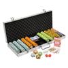 Brybelly 14 Gram 500 Count Poker Set - Monte Carlo - 14G Clay Composite Chips with Aluminum Case, Playing Cards, Dealer Button for Poker, Texas Hold'em, Blackjack, Casino Games at Home view 2