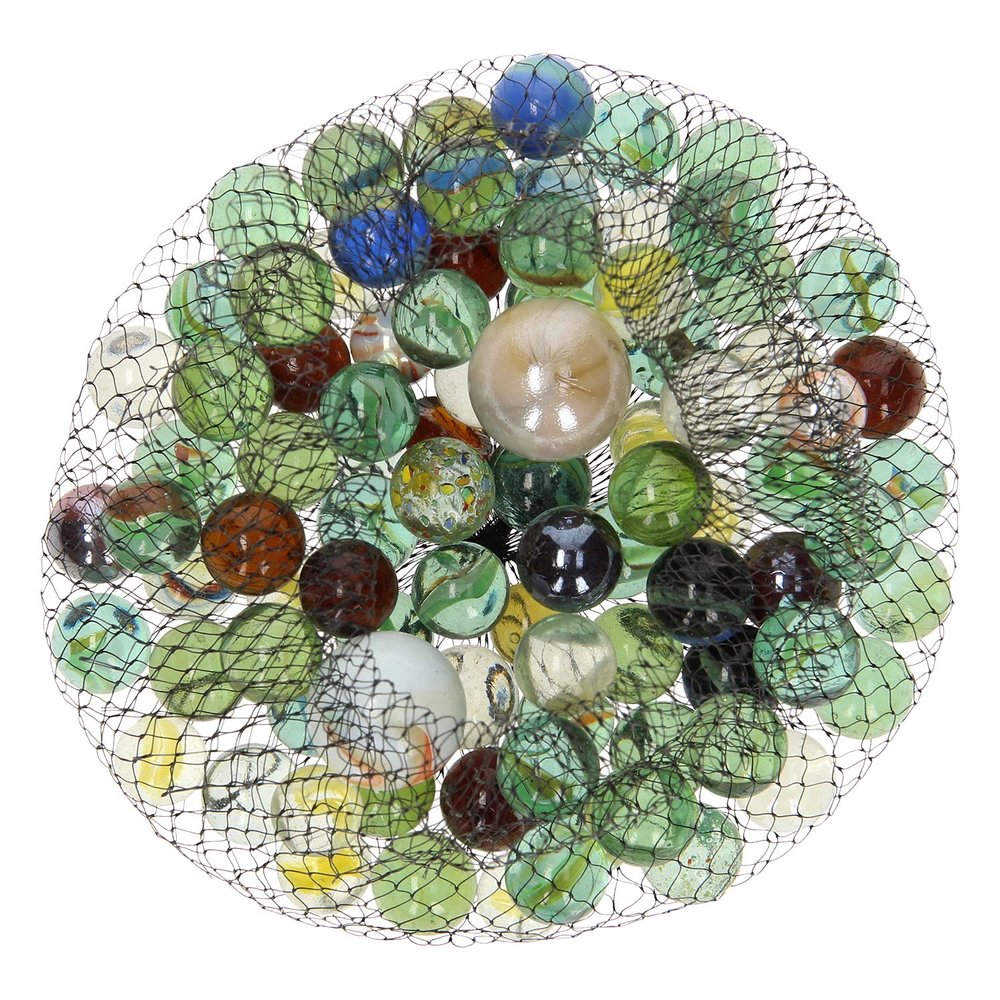 goki 63926 86 x 16 mm + 2 x 25 mm Glass Marbles, Multi-Colour, 88 Pieces (Random Color)