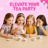 17 Pieces Floral Miniature Porcelain Ceramic Tea Set - Pretend Play Kids Toy Mini Kitchen Playset, Fun Doll Dramatic Play for Little Girls, Kids view 4