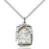 Bonyak Jewelry Sterling Silver St. Joseph Pendant 3/4 x 1/2 inches with 18 inch Sterling Silver Curb Chain view 1