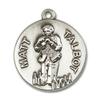 Bonyak Jewelry Sterling Silver Matt Talbot Pendant 3/4 X 3/4 inches with 18 inch Sterling Silver Curb Chain view 2