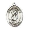 Bonyak Jewelry Saint Medal Collection Sterling Silver St. Christopher Pendant 3/4 x 1/2 inches with Sterling Silver Lite Curb Chain view 2