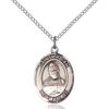Bonyak Jewelry Saint Medal Collection Sterling Silver St. Fabian Pendant 3/4 x 1/2 inches with 18 inch Sterling Silver Curb Chain view 1