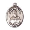 Bonyak Jewelry Saint Medal Collection Sterling Silver St. Fabian Pendant 3/4 x 1/2 inches with 18 inch Sterling Silver Curb Chain view 2