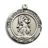 Bonyak Jewelry Saint Medal Collection Sterling Silver St. Gabriel the Archangel Pendant 3/4 x 5/8 inches with 18 inch Sterling Silver Curb Chain view 2