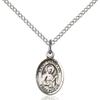 Bonyak Jewelry Saint Medal Collection Sterling Silver St. Camillus of Lellis Pendant 1/2 x 1/4 inches with Sterling Silver Lite Curb Chain view 1