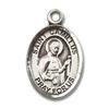 Bonyak Jewelry Saint Medal Collection Sterling Silver St. Camillus of Lellis Pendant 1/2 x 1/4 inches with Sterling Silver Lite Curb Chain view 2