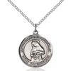 Bonyak Jewelry Saint Medal Collection Sterling Silver Virgen Divina Providencia Pendant 3/4 x 5/8 inches with 18 inch Sterling Silver Curb Chain view 1