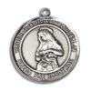 Bonyak Jewelry Saint Medal Collection Sterling Silver Virgen Divina Providencia Pendant 3/4 x 5/8 inches with 18 inch Sterling Silver Curb Chain view 2