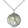 Bonyak Jewelry Saint Medal Collection Sterling Silver St. Rita of Cascia Pendant 3/4 x 5/8 inches with 18 inch Sterling Silver Curb Chain view 1