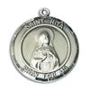 Bonyak Jewelry Saint Medal Collection Sterling Silver St. Rita of Cascia Pendant 3/4 x 5/8 inches with 18 inch Sterling Silver Curb Chain view 2