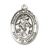 Bonyak Jewelry Saint Medal Collection Sterling Silver Angel de la Guardia Pendant 3/4 x 1/2 inches with 18 inch Sterling Silver Curb Chain view 2
