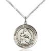 Bonyak Jewelry Saint Medal Collection Sterling Silver Madonna Del Ghisallo Pendant 3/4 x 5/8 inches with 18 inch Sterling Silver Curb Chain view 1