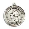 Bonyak Jewelry Saint Medal Collection Sterling Silver Madonna Del Ghisallo Pendant 3/4 x 5/8 inches with 18 inch Sterling Silver Curb Chain view 2