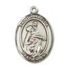 Bonyak Jewelry Saint Medal Collection Sterling Silver St. Isabella of Portugal Pendant 3/4 x 1/2 inches with Sterling Silver Lite Curb Chain view 2