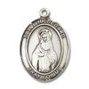 Bonyak Jewelry Saint Medal Collection Sterling Silver St. Hildegard Von Bingen Pendant 3/4 x 1/2 inches with Sterling Silver Lite Curb Chain view 2