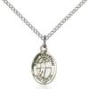 Bonyak Jewelry Saint Medal Collection Sterling Silver St. Sebastian/Volleyball Pendant 1/2 x 1/4 inches with Sterling Silver Lite Curb Chain view 1