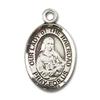 Bonyak Jewelry Saint Medal Collection Sterling Silver Our Lady of the Railroad Pendant 1/2 x 1/4 inches with Sterling Silver Lite Curb Chain view 2