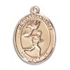 14kt Yellow Gold Guardian Angel/Track&Field-Men Medal 3/4 x 1/2 inches view 1