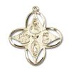 14kt Yellow Gold 4-Way Medal 1 1/4 x 1 1/8 inches view 1