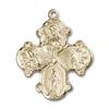 14kt Yellow Gold 4-Way Medal 1 1/8 x 7/8 inches view 1