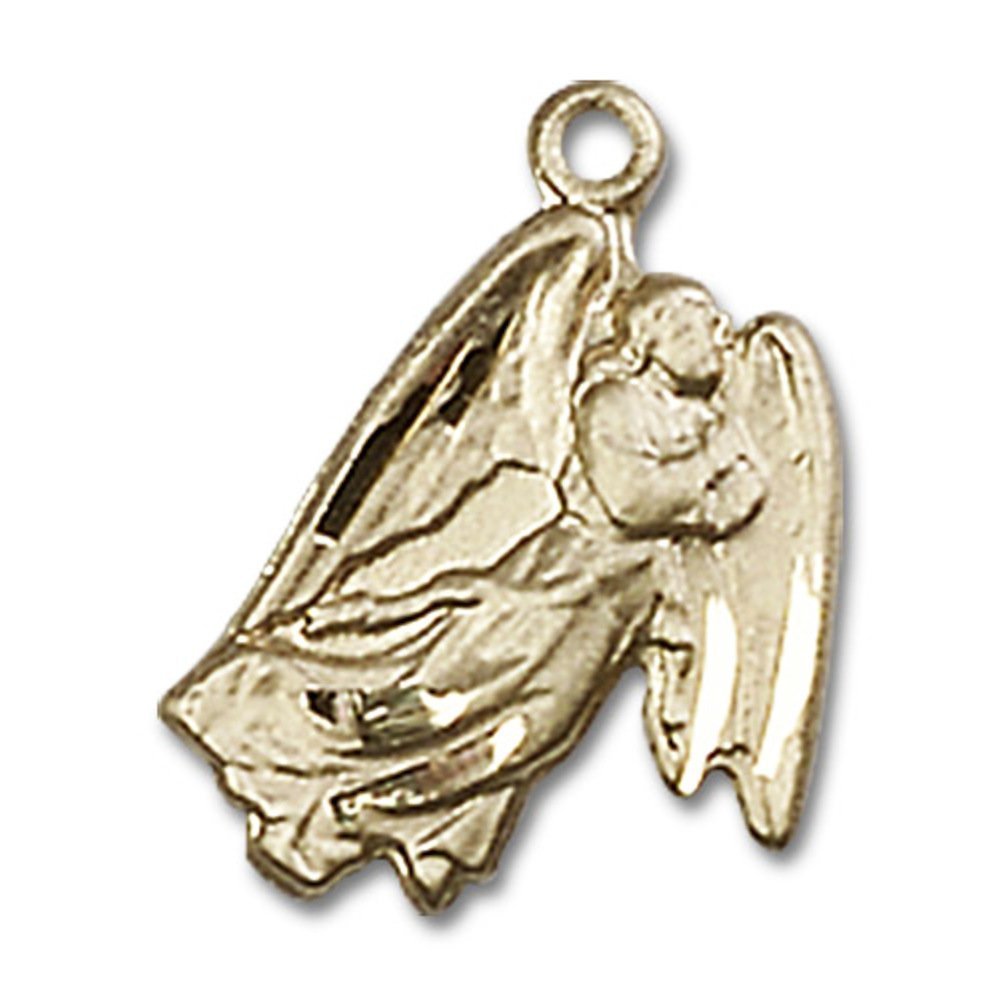 14kt Yellow Gold Guardian Angel Medal 5/8 x 1/2 inches