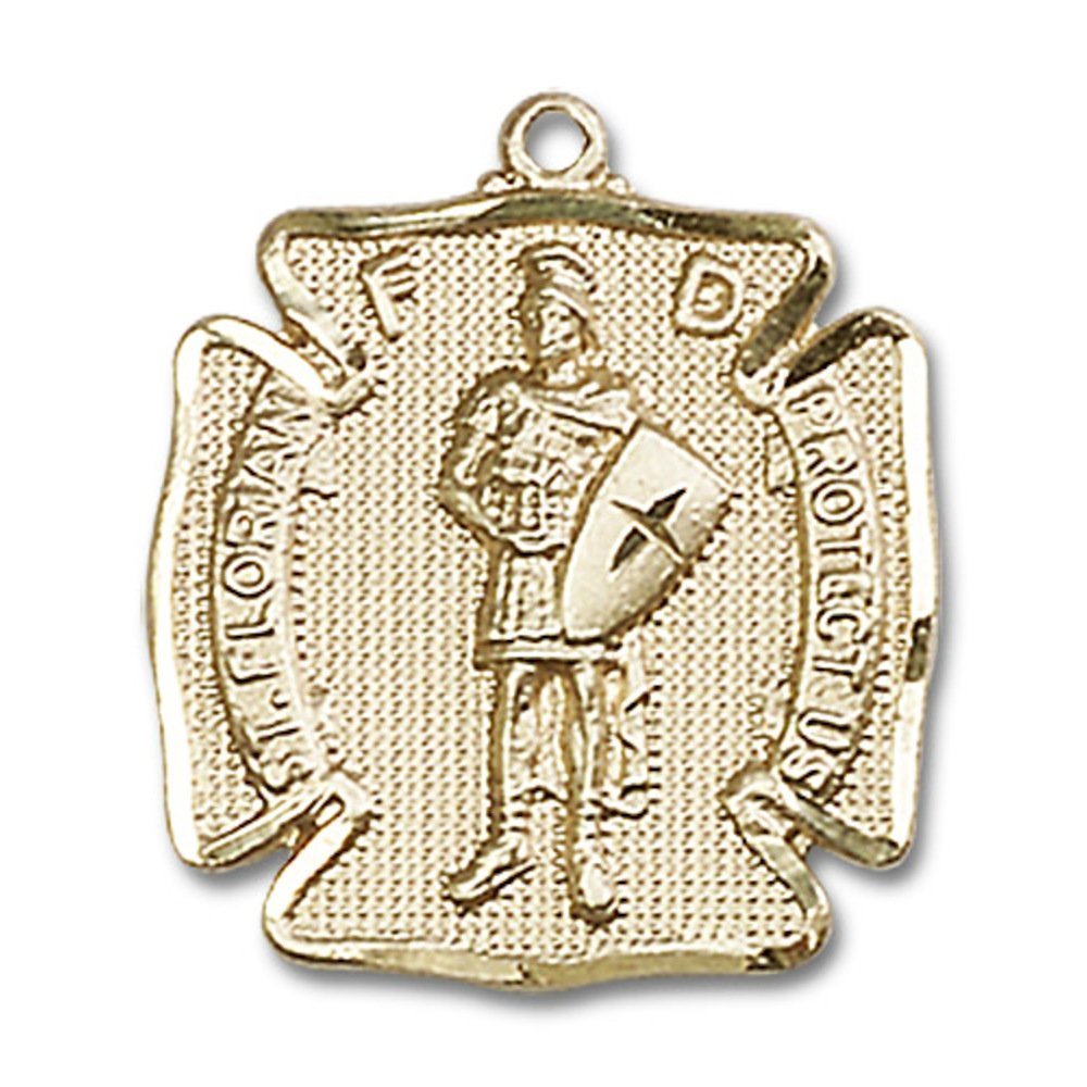 14kt Yellow Gold St. Florian Medal 3/4 x 5/8 inches