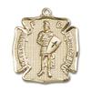 14kt Yellow Gold St. Florian Medal 3/4 x 5/8 inches view 1