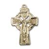 14kt Yellow Gold Celtic Crucifix Medal 1 x 5/8 inches view 1